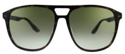 BMW BW 0001 52P Square Plastic Havana Sunglasses with Green Gradient Lens