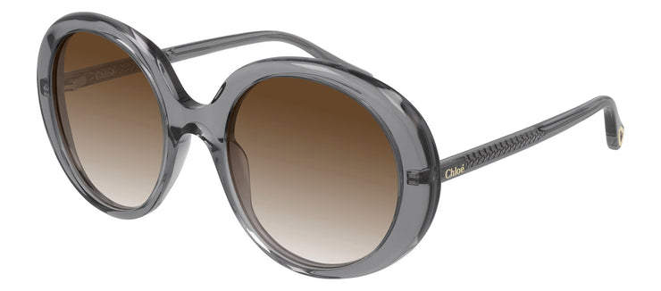 Chloe CH 0007S 003 Oval Plastic Grey Sunglasses with Brown Gradient Lens
