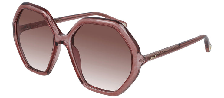 Chloe CH 0008S 003 Geometric Plastic Pink Sunglasses with Orange Gradient Lens