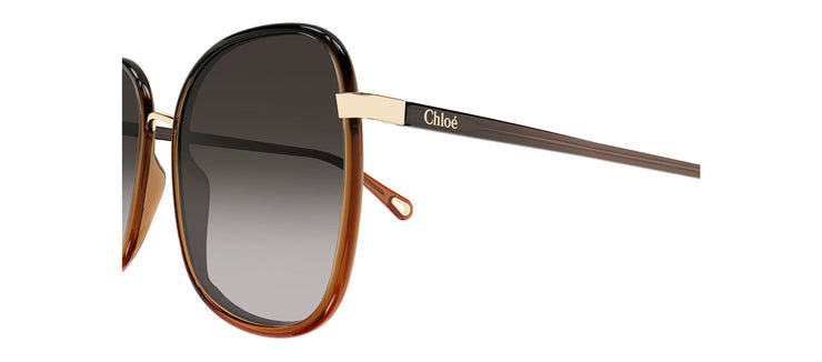 Chloe CH 0031S 005 Square Plastic Black Sunglasses with Grey Gradient Lens