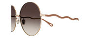 Chloe CH 0055S 002 Round Metal Beige Sunglasses with Brown Gradient Lens