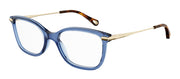 Chloe CH 0059O 012 Cat-Eye Plastic Blue Eyeglasses with Logo Stamped Demo Lenses