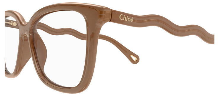 Chloe CH 0090O 008 Rectangle Plastic Nude Eyeglasses with Logo Stamped Demo Lenses