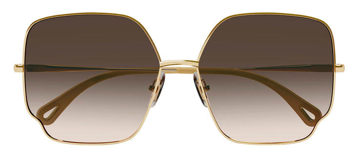 Chloe CH 0092S 005 Square Metal Gold Sunglasses with Brown Gradient Lens