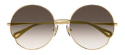 Chloe CH 0095S 005 Round Metal Gold Sunglasses with Brown Gradient Lens