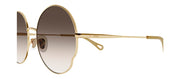 Chloe CH 0095S 005 Round Metal Gold Sunglasses with Brown Gradient Lens