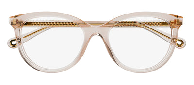 Chloe CH 0117O 003 Cat-Eye Plastic Pink Eyeglasses with Logo Stamped Demo Lenses