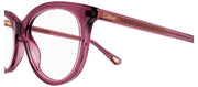 Chloe CH 0117O 004 Cat-Eye Plastic Pink Eyeglasses with Logo Stamped Demo Lenses