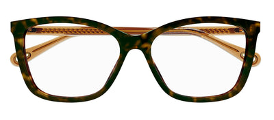 Chloe CH 0118O 002 Cat-Eye Plastic Havana Eyeglasses with Logo Stamped Demo Lenses