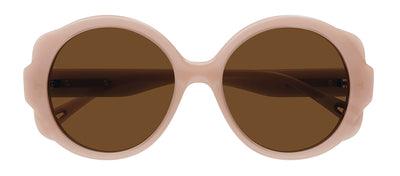 Chloe CH 0120S 003 Round Plastic Nude Sunglasses with Brown Lens