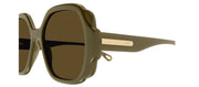 Chloe CH 0121S 004 Square Plastic Green Sunglasses with Brown Lens