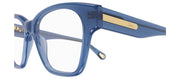 Chloe CH 0122O 004 Square Plastic Blue Eyeglasses with Logo Stamped Demo Lenses