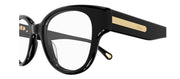 Chloe CH 0124O 001 Square Plastic Black Eyeglasses with Logo Stamped Demo Lenses