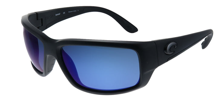 Costa Del Mar FANTAIL 9006 900610 Rectangle Plastic Black Sunglasses with Blue Mirror Lens