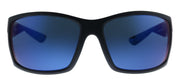 Costa Del Mar REEFTON 9007 900706 Rectangle Plastic Black Sunglasses with Blue Mirror Lens