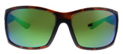 Costa Del Mar REEFTON 9007 900711 Rectangle Plastic Tortoise Sunglasses with Green Mirror Lens