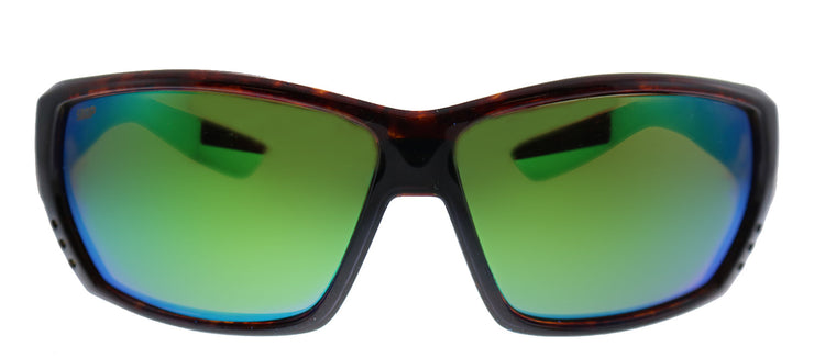 Costa Del Mar TUNA ALLEY 9009 900908 Rectangle Plastic Tortoise Sunglasses with Green Mirror Lens