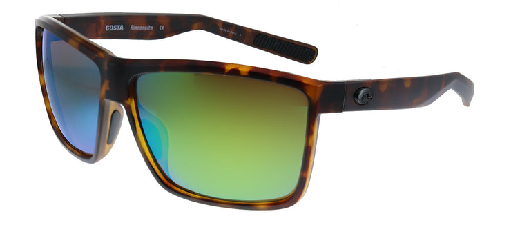 Costa Del Mar RINCONCITO 9016 901611 Rectangle Plastic Tortoise Sunglasses with Green Mirror Lens