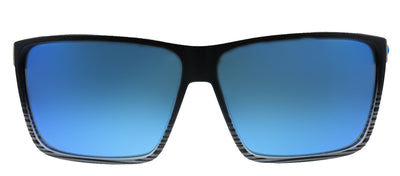 Costa Del Mar RINCON 9018 901802 Rectangle Plastic Black Sunglasses with Blue Mirror Lens