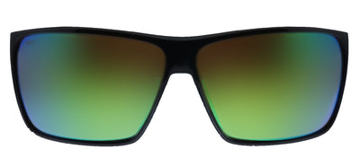 Costa Del Mar RINCON 9018 901812 Rectangle Plastic Black Sunglasses with Green Mirror Lens