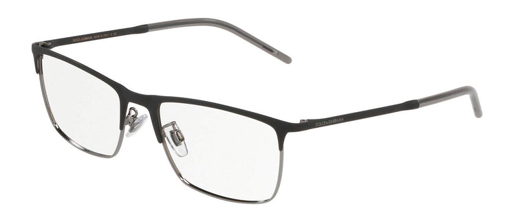 Dolce & Gabbana DG 1309 1277 Rectangle Metal Gunmetal Eyeglasses with Logo Stamped Demo Lens