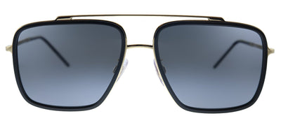 Dolce & Gabbana DG 2220 02/81 Square Metal Gold Black Sunglasses with Brown Gradient Polarized Lens