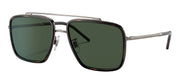 Dolce & Gabbana DG 2220 13359A Square Metal Havana Sunglasses with Green Polarized Lens