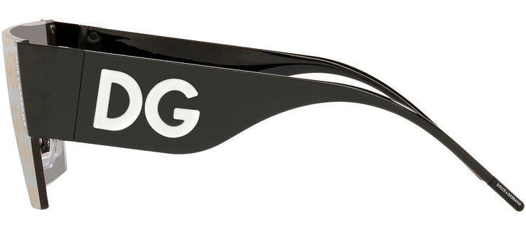 Dolce & Gabbana DG 2233 3277K1 Shield Plastic Black Sunglasses with Silver Mirror Lens