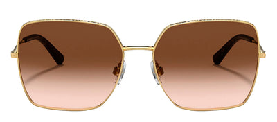 Dolce & Gabbana DG 2242 02/13 Square Metal Gold Sunglasses with Brown Gradient Lens