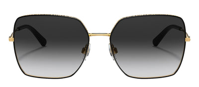Dolce & Gabbana DG 2242 13348G Square Metal Black Sunglasses with Grey Gradient Lens