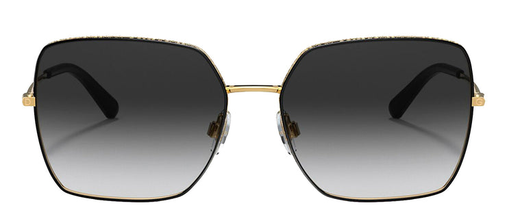 Dolce & Gabbana DG 2242 13348G Square Metal Black Sunglasses with Grey Gradient Lens