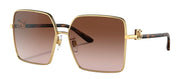 Dolce & Gabbana DG 2279 02/13 Square Metal Gold Sunglasses with Brown Gradient Lens