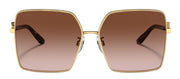 Dolce & Gabbana DG 2279 02/13 Square Metal Gold Sunglasses with Brown Gradient Lens