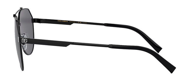 Dolce & Gabbana DG 2288 110681 Aviator Metal Black Sunglasses with Grey Polarized Lens