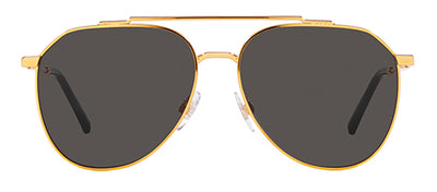 Dolce & Gabbana DG 2296 02/87 Aviator Metal Gold Sunglasses with Grey Lens