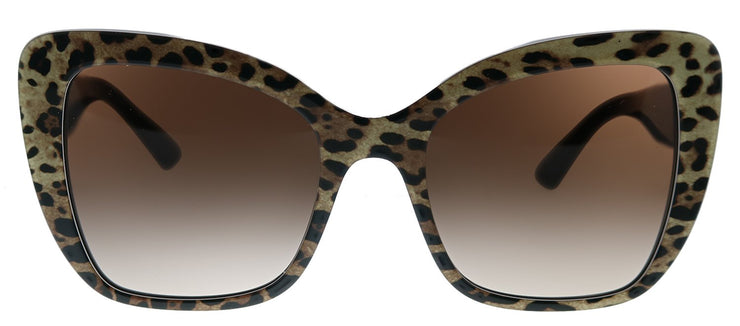 Dolce & Gabbana DG 4348 316313 Butterfly Plastic Leo Brown On Black Sunglasses with Brown Gradient Lens