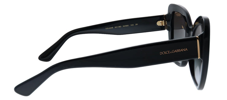 Dolce & Gabbana DG 4348 501/8G Butterfly Plastic Black Sunglasses with Grey Gradient Lens