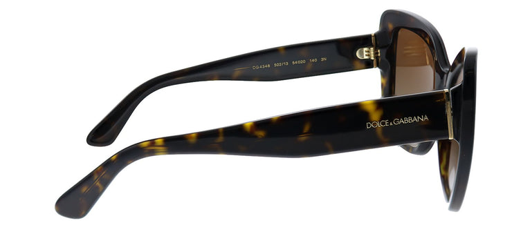 Dolce & Gabbana DG 4348 502/13 Butterfly Plastic Havana Sunglasses with Brown Gradient Lens