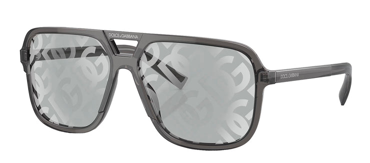 Dolce & Gabbana DG 4354 3160AL Square Plastic Grey Sunglasses with Grey Mirror Lens
