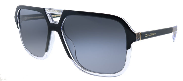 Dolce & Gabbana DG 4354 501/81 Square Plastic Black Sunglasses with Grey Polarized Lens