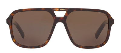 Dolce & Gabbana DG 4354 502/73 Square Plastic Havana Sunglasses with Brown Gradient Lens
