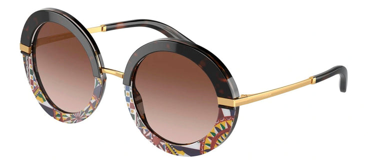 Dolce & Gabbana DG 4393 327813 Round Plastic Multicolor Sunglasses with Brown Gradient Lens