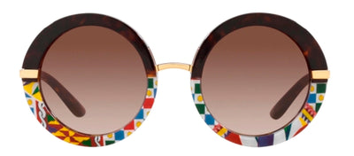 Dolce & Gabbana DG 4393 327813 Round Plastic Multicolor Sunglasses with Brown Gradient Lens