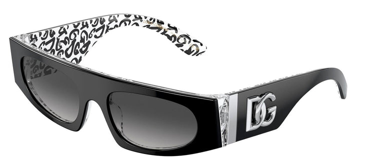 Dolce & Gabbana DG 4411 33898G Rectangle Plastic Black Sunglasses with Grey Gradient Lens