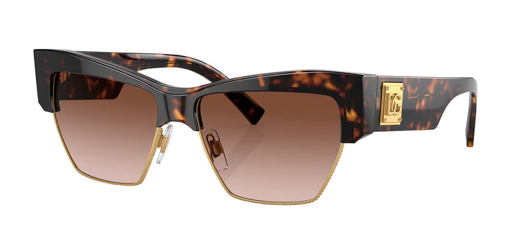 Dolce & Gabbana DG 4415 502/13 Cat-Eye Plastic Havana Sunglasses with Brown Gradient Lens