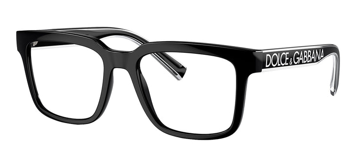 Dolce & Gabbana DG 5101 501 Square Plastic Black Eyeglasses with Logo Stamped Demo Lenses Lens