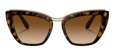 Dolce & Gabbana DG 6144 502/13 Cat-Eye Plastic Havana Sunglasses with Brown Gradient Lens