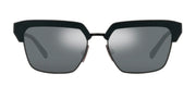 Dolce & Gabbana DG 6185 25256G Square Metal Black Sunglasses with Silver Mirror Lens