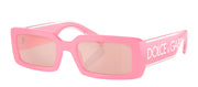 Dolce & Gabbana DG 6187 3262/5 Rectangle Plastic Pink Sunglasses with Pink Mirror Lens