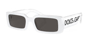 Dolce & Gabbana DG 6187 331287 Rectangle Plastic White Sunglasses with Grey Lens